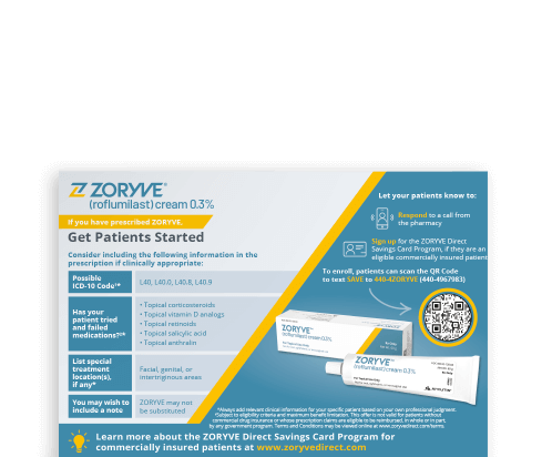 ZORYVE Market Access Pull Through Flashcard