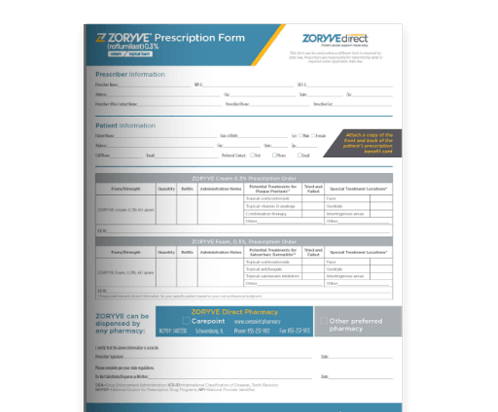 ZORYVE Direct Prescription Form thumbnail