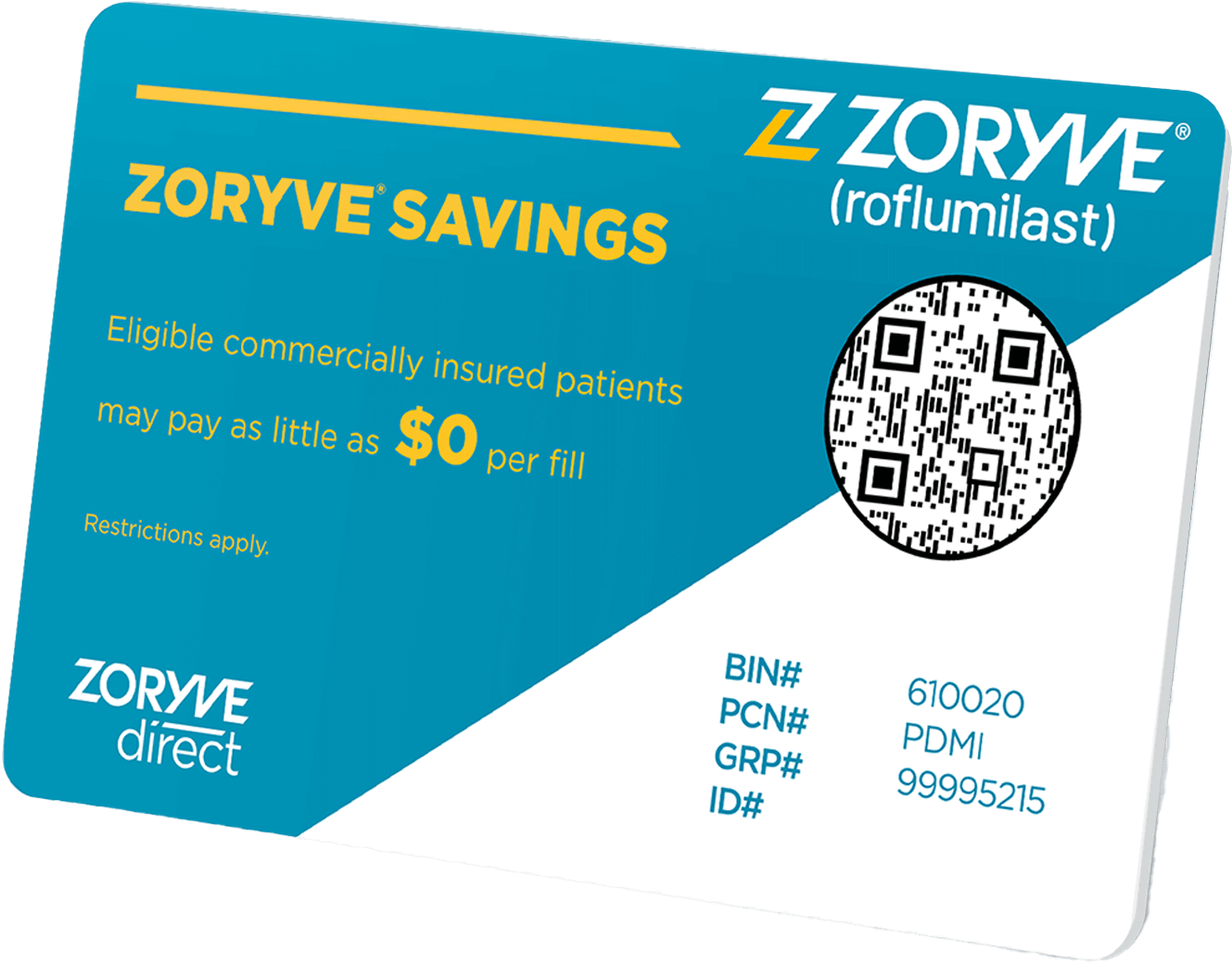 ZORYVE Direct savings card