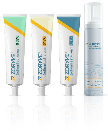 ZORYVE (roflumilast) Cream 0.3%, ZORYVE (roflumilast) Cream 0.15%, and ZORYVE (roflumilast) Topical Foam 0.3%