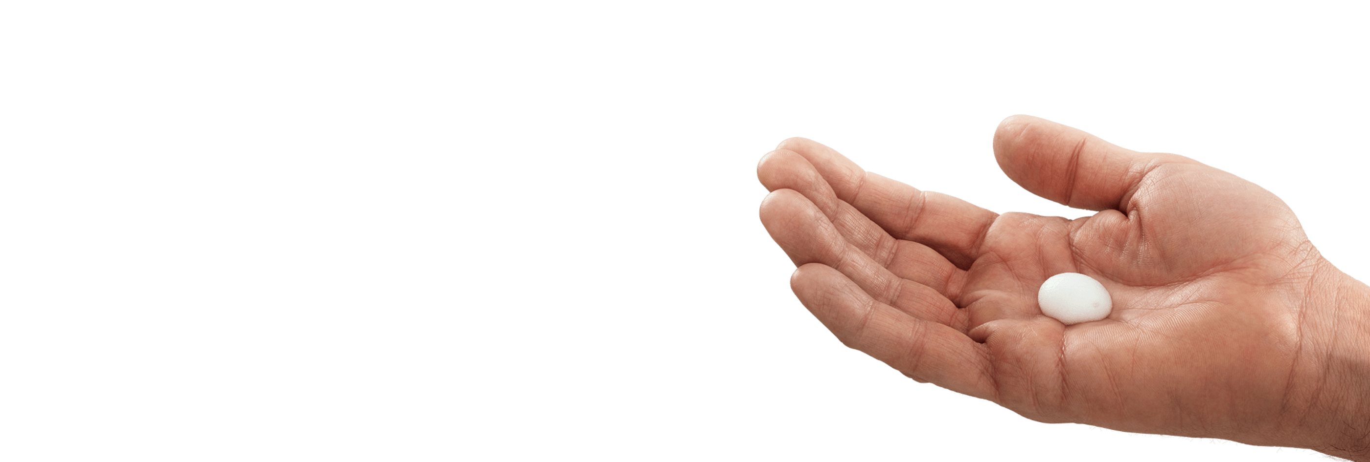 Hand with dab of ZORYVE topical foam in palm